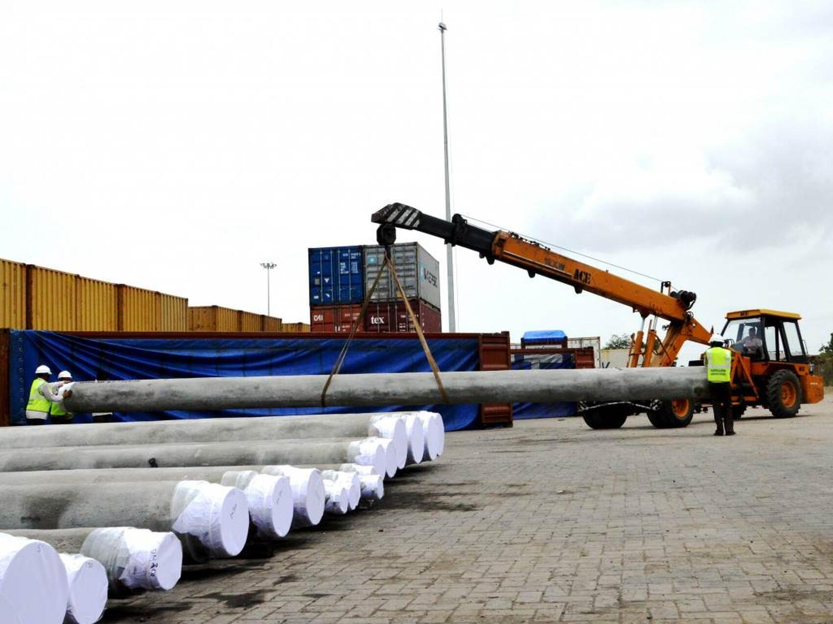 First load of cooling water piping shipped from India